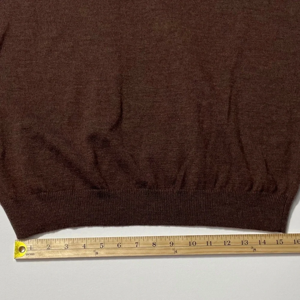 Jos. A. Bank Signature Collection Mens Large Brown 100% Merino Wool V-Neck Vest
